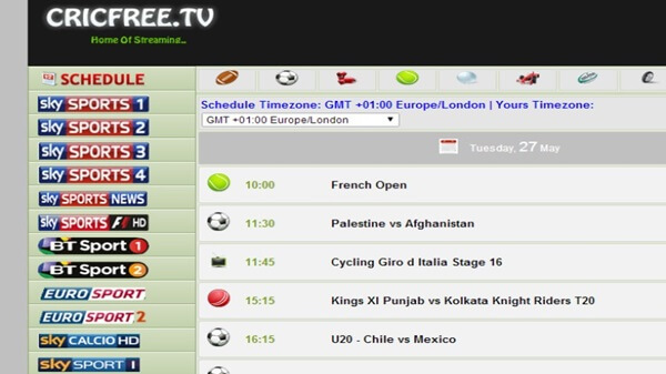 Cricfree TV App screenshot