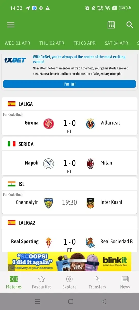 BeSoccer screenshot