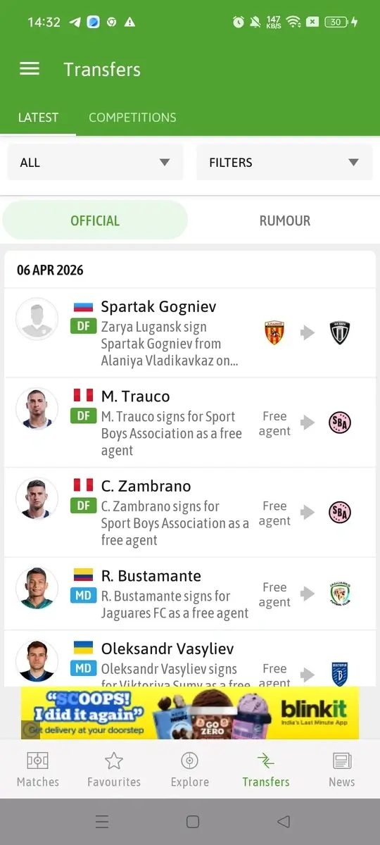 BeSoccer screenshot
