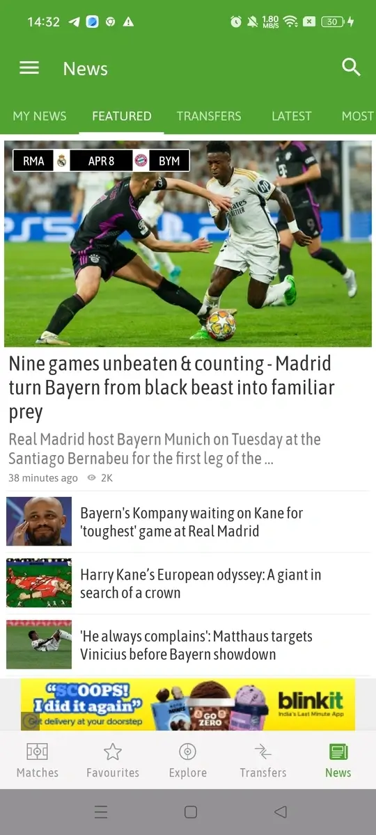 BeSoccer screenshot