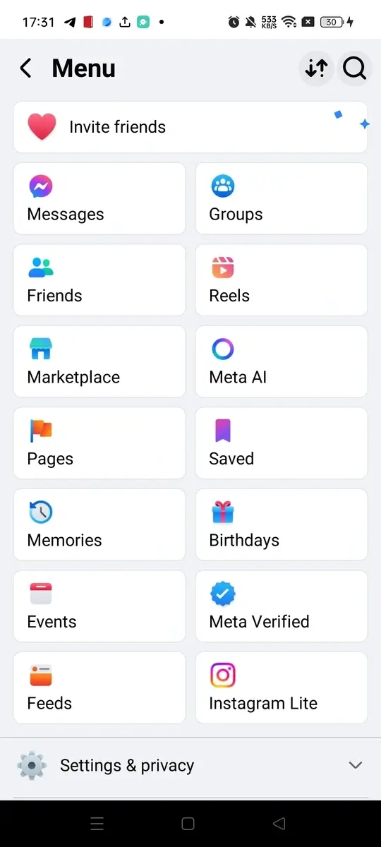 Facebook Lite screenshot