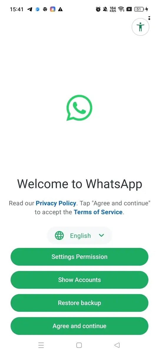 WhatsApp Blue screenshot