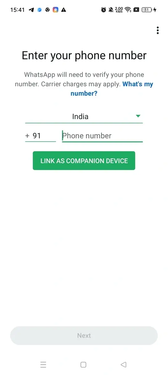 WhatsApp Blue screenshot