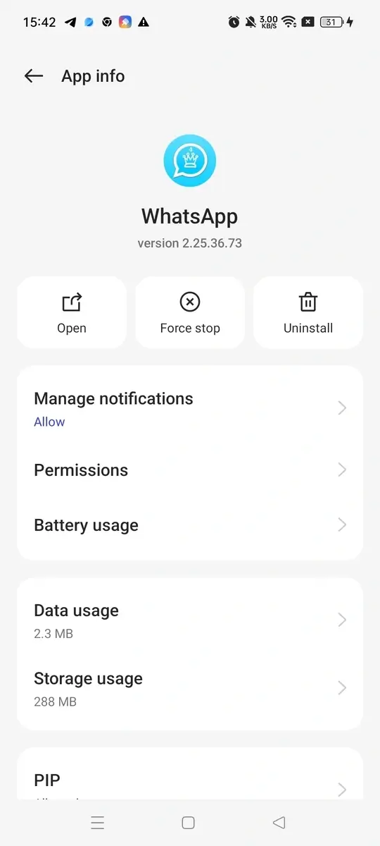 WhatsApp Blue screenshot
