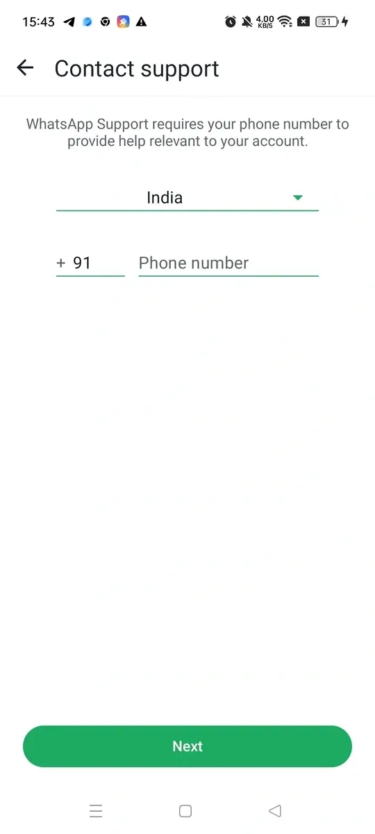 WhatsApp Blue screenshot